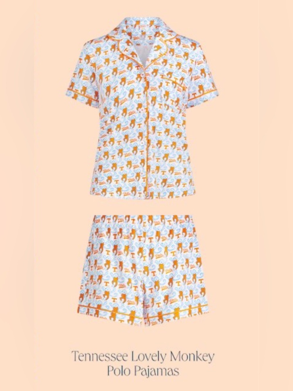 Brand New Roller Rabbit x UTK Lovely Monkey Polo PJs - SMALL